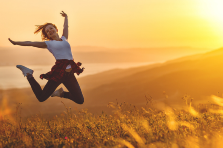 Sunset wheat Field Jump