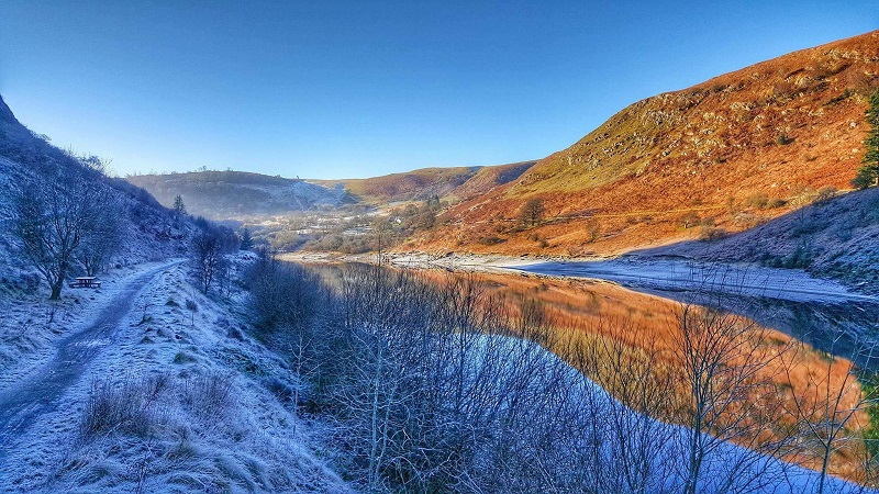 Winter scenery Elan Valley walks Wales